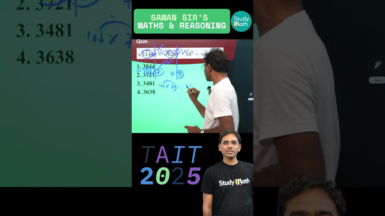tait 2025 math and reasoning I simplification basic असे पक्के करा | square trick | #shorts #tait