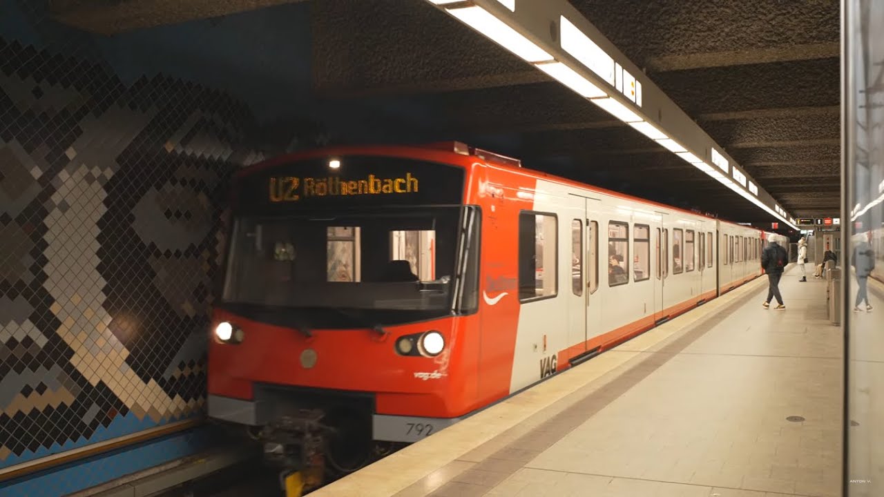 Germany, Nürnberg, U-Bahn ride from Hohe Marter to Rothenbach