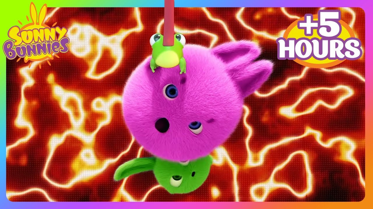 Mimi the Frog saves the day when the floor turns to LAVA! | Over 5 hours of Sunny Bunnies Fun!