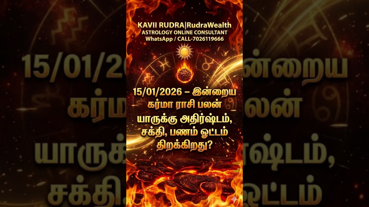 Today Rasi palan 15/1/26 -இன்றைய கர்மா 
