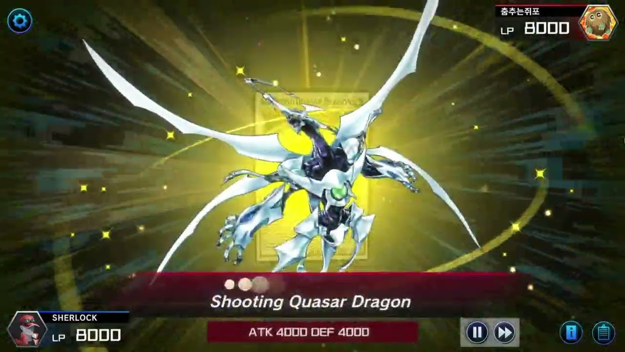 Summon Shooting Quasar Dragon and Cosmic Blazar Dragon 1 turn