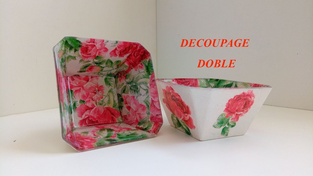 🌟DECOUPAGE DOBLE 🌟 en vidrio o cristal