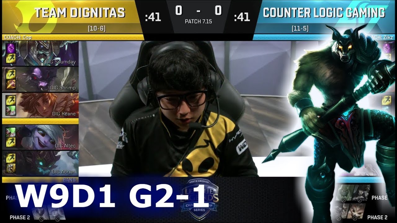 Dignitas vs CLG | Game 1 S7 NA LCS Summer 2017 Week 9 Day 1 | DIG vs CLG G1 W9D1