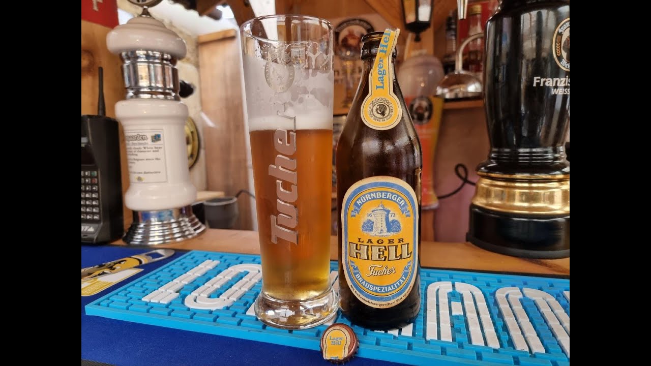 N&uuml;rnberger Lager Hell Tucher Br&auml;u Helles, 5.2% ABV 500ml Bottle