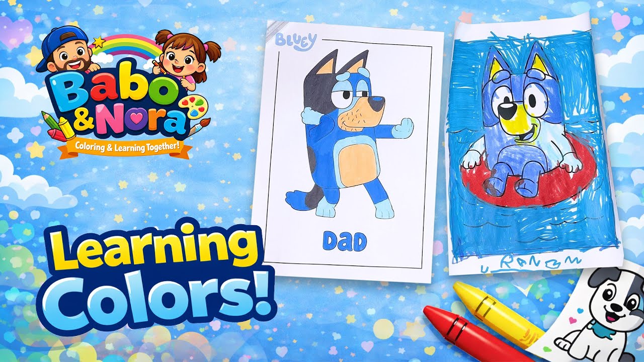 Fun Coloring for Kids | Bluey & Dad 🎨🐶