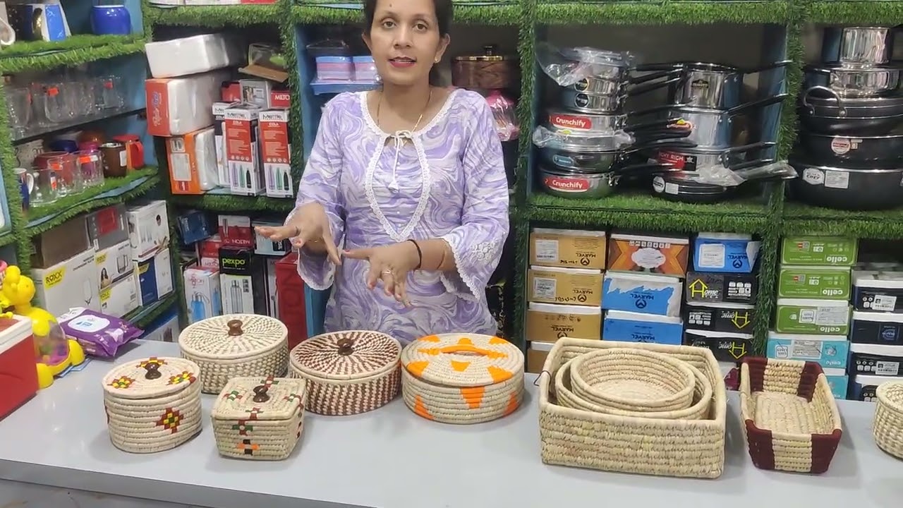 Eco friendly casserole,fruit baskets, pen stand  made from grass(Sawai grass)!!