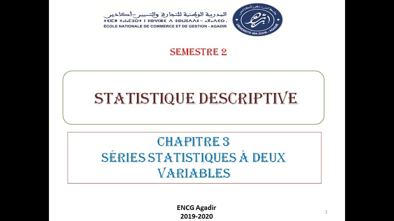 Séries statistiques doubles (partie 1/3)