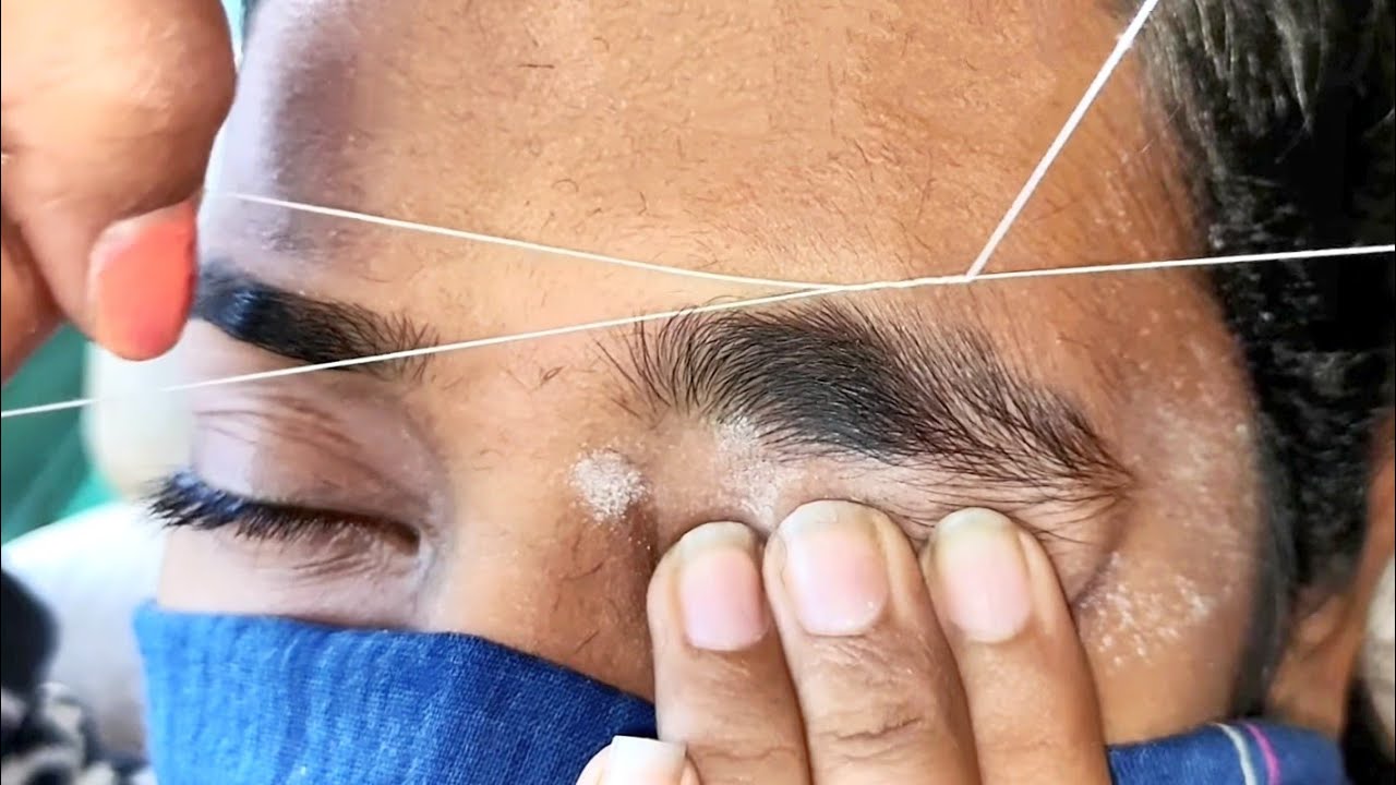 Heavy Growth Hair Eyebrows Threading Tutorial | Heavy Growth Eyebrow kaise banaye?