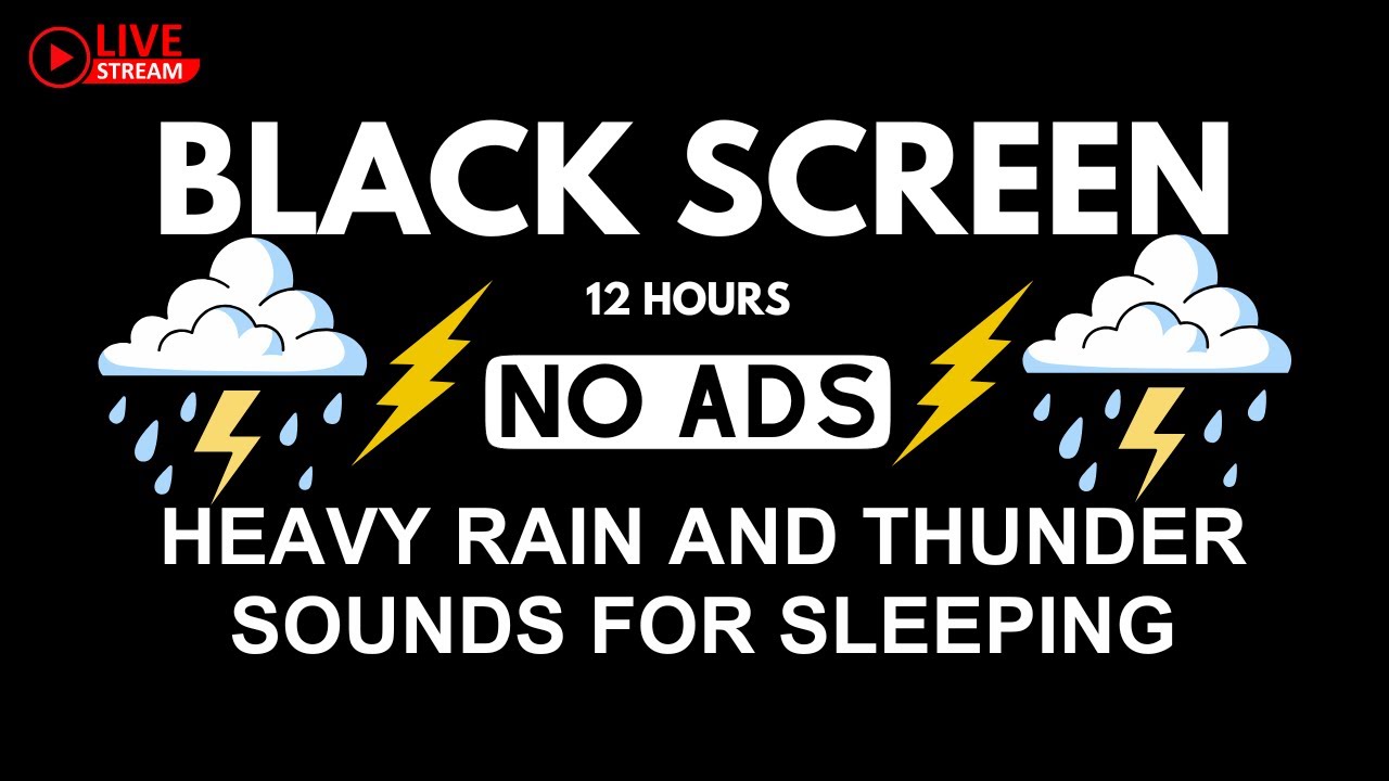 🔴 Super Heavy Rain Sound to Fall Asleep in 5 Minutes and Beat Insomnia | Noise Cancelling Sound