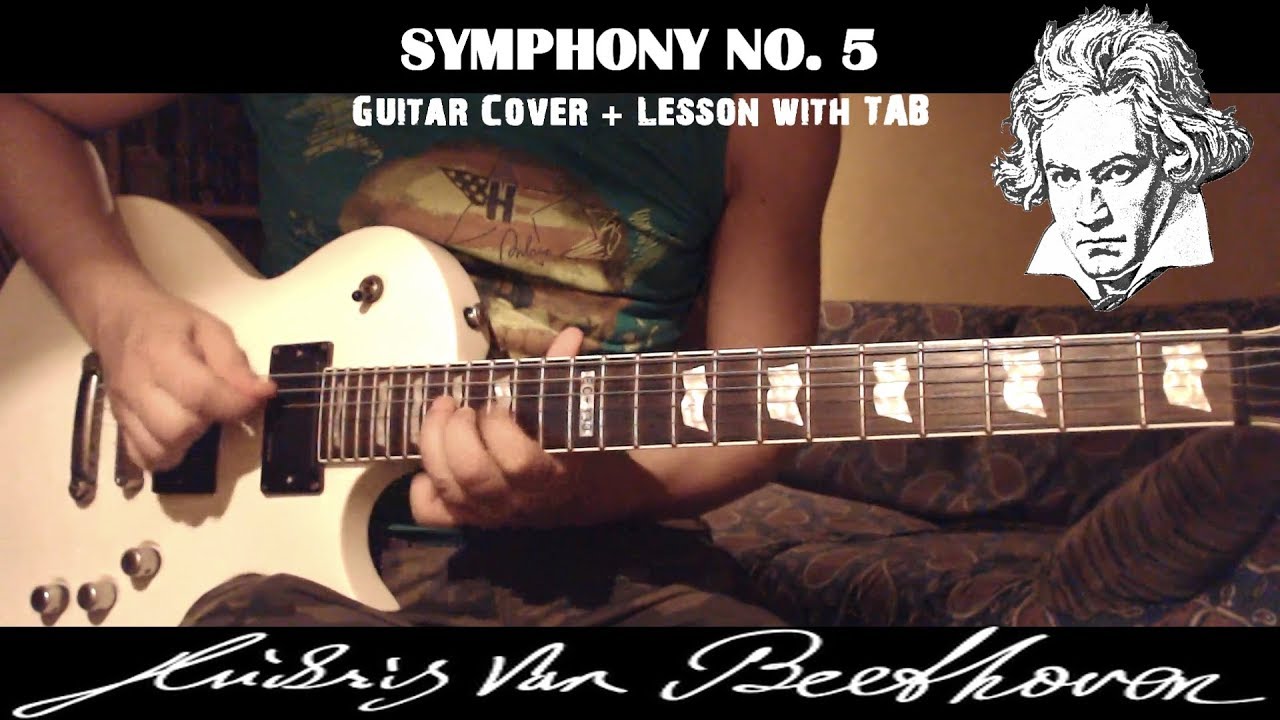 SYMPHONY No 5 Guitar Lesson wth TAB | Beethoven Rock Metal Version