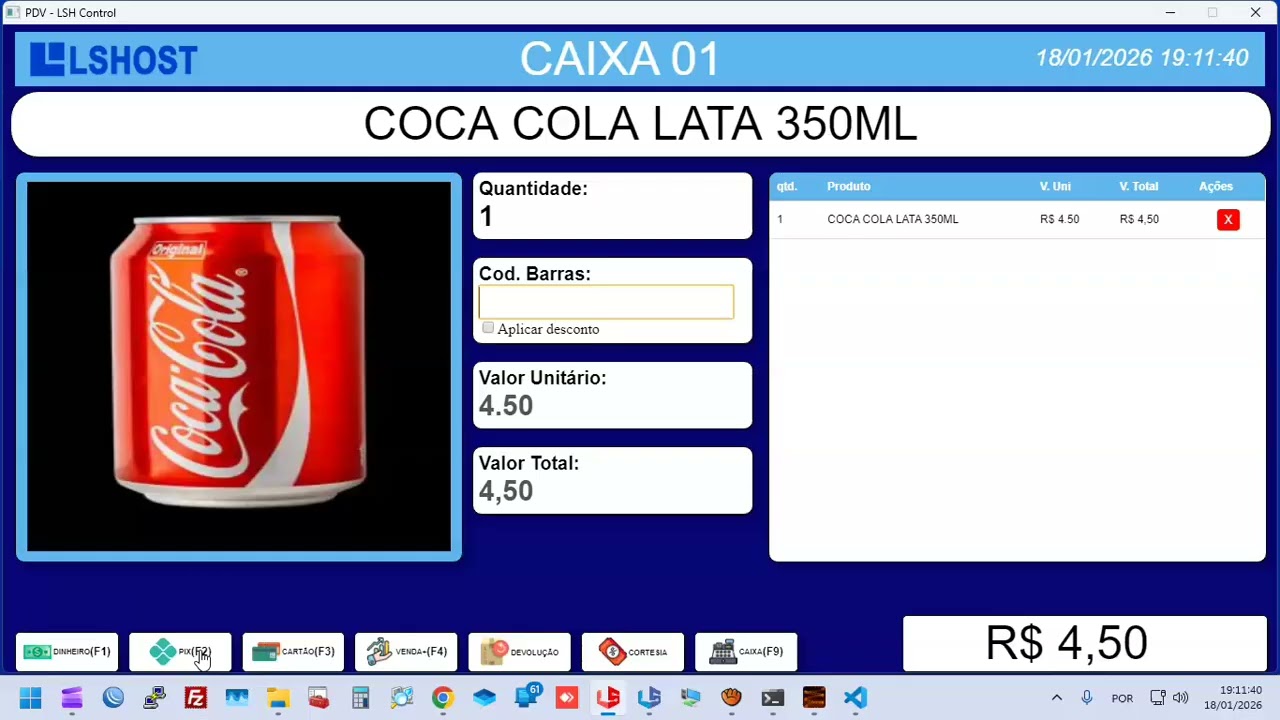 Realizando uma Venda no PIX no PDV - LSH Control