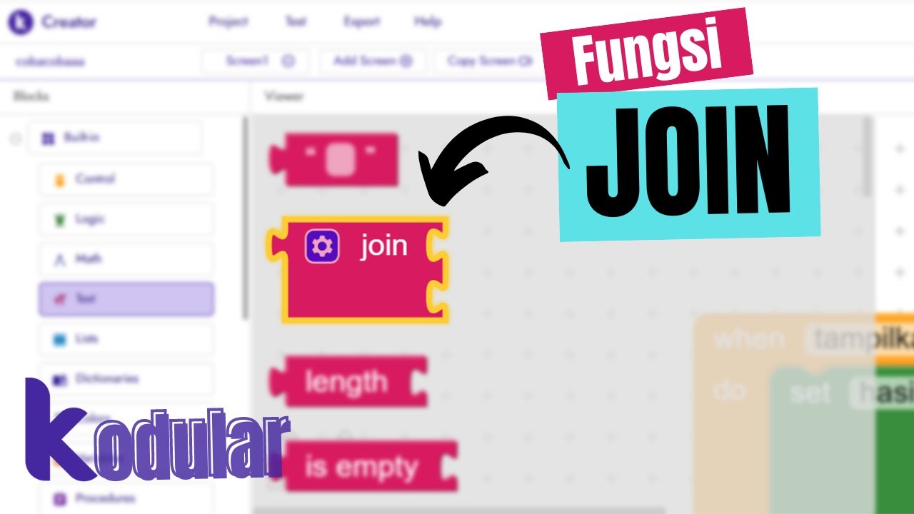 Fungsi Blok JOIN Dasar Kodular