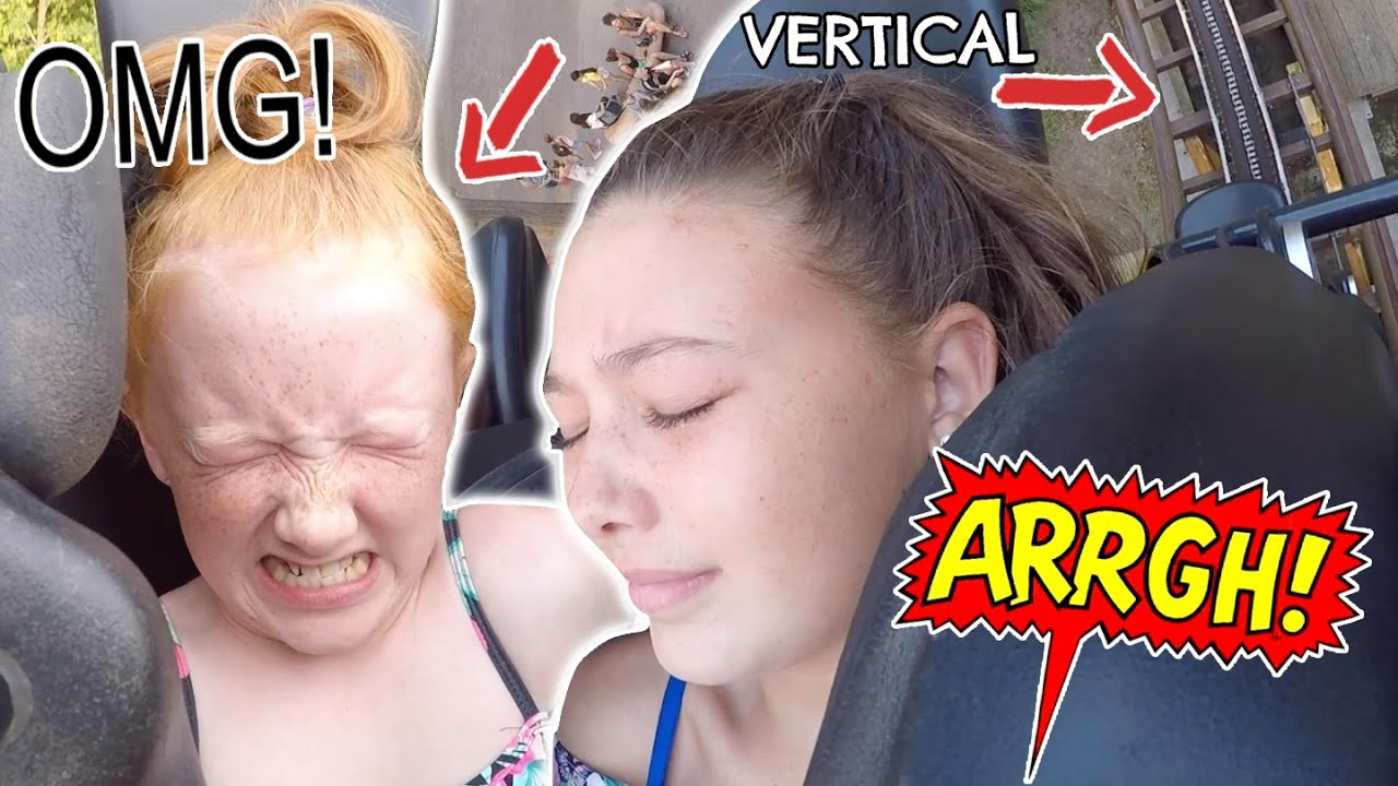 TERRIFYING MOMENT AT THEME PARK - HUGE VERTICAL DROP RIDE!