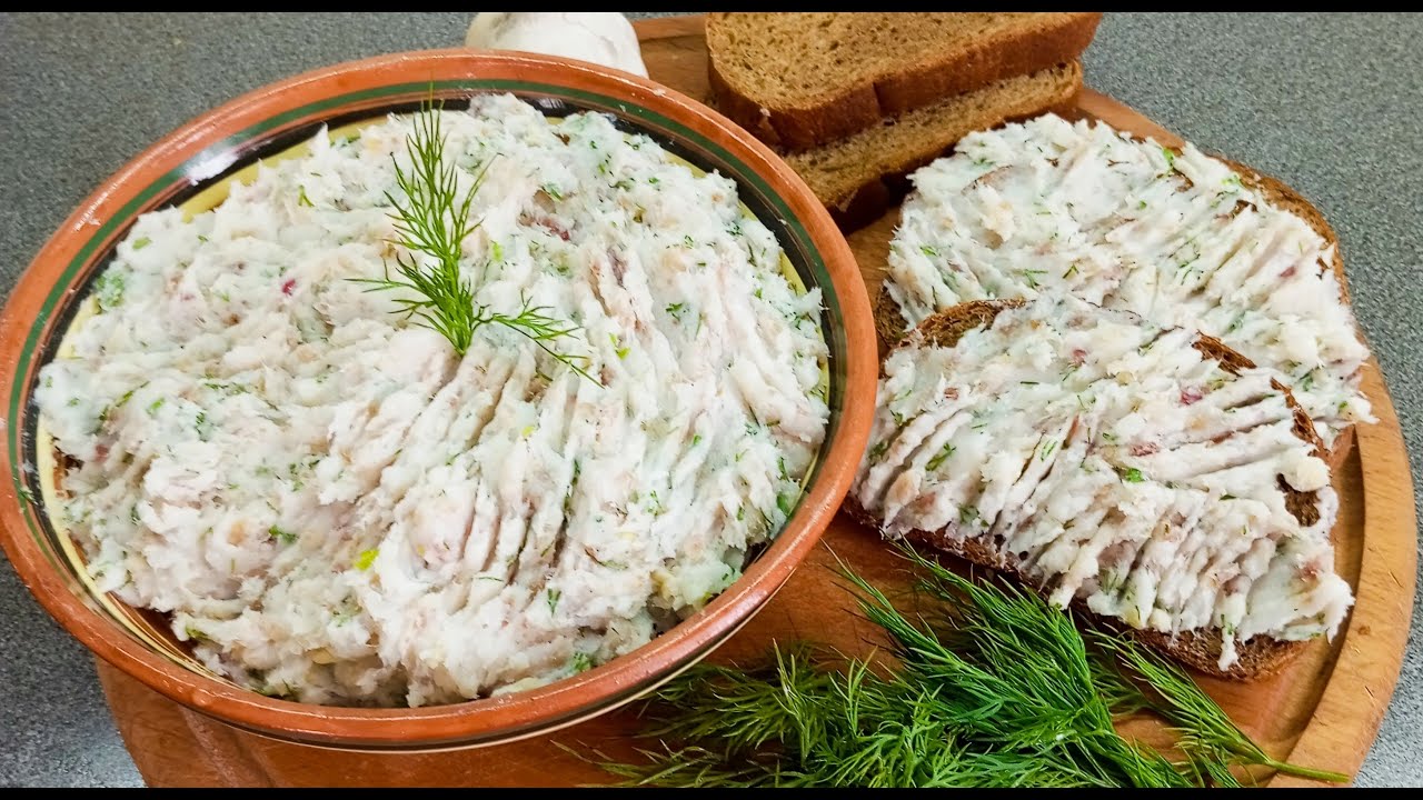 Намазка из сала, чеснока и укропа/Вкусная и полезная закуска или завтрак
