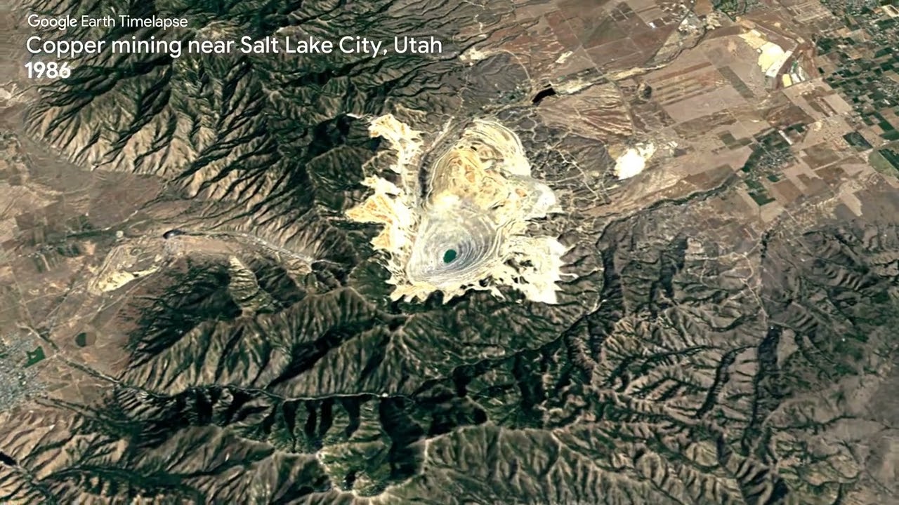 Copper mining near Salt Lake City, Utah - Earth Timelapse