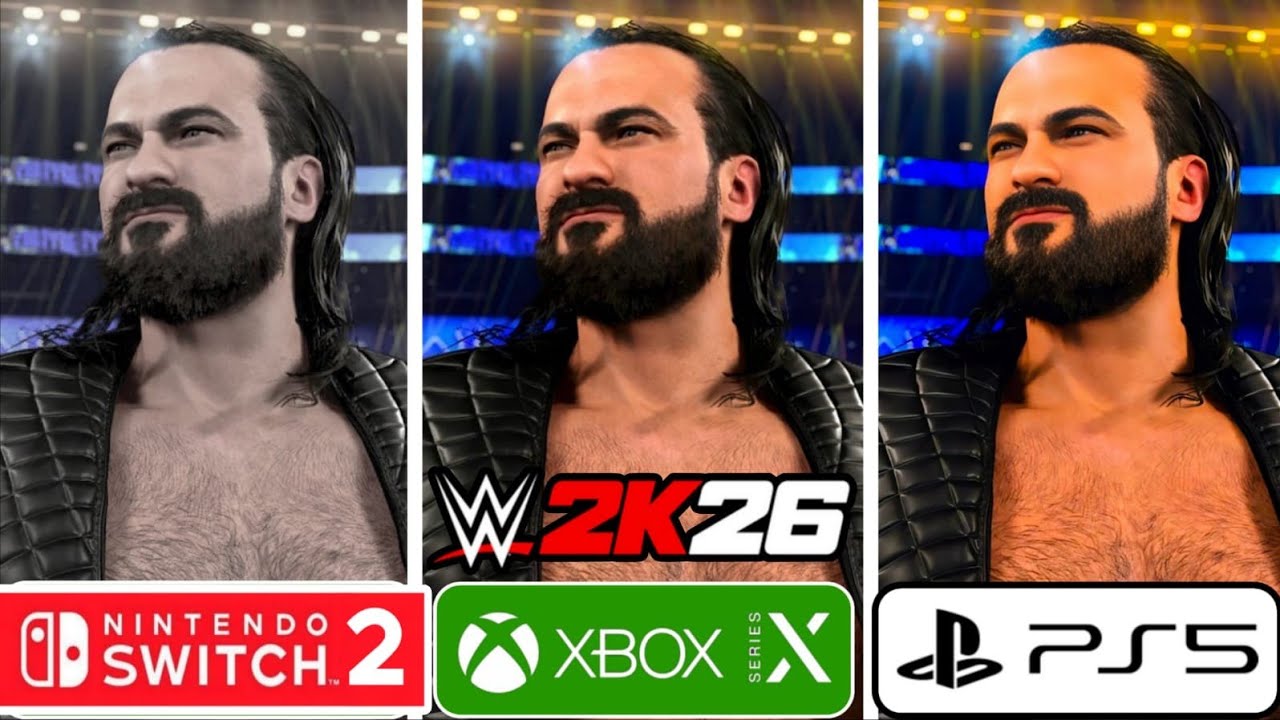 WWE 2K26 PS5 vs Xbox Series X vs Nintendo Switch 2 Graphics Comparison