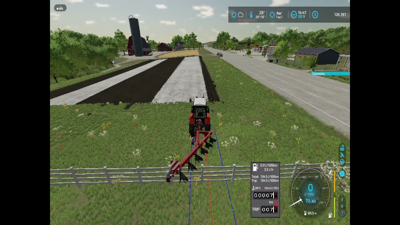 Farming Simulator 22.Карта:Элм-Крик.№9.Уборка рапса и вспашка поля.