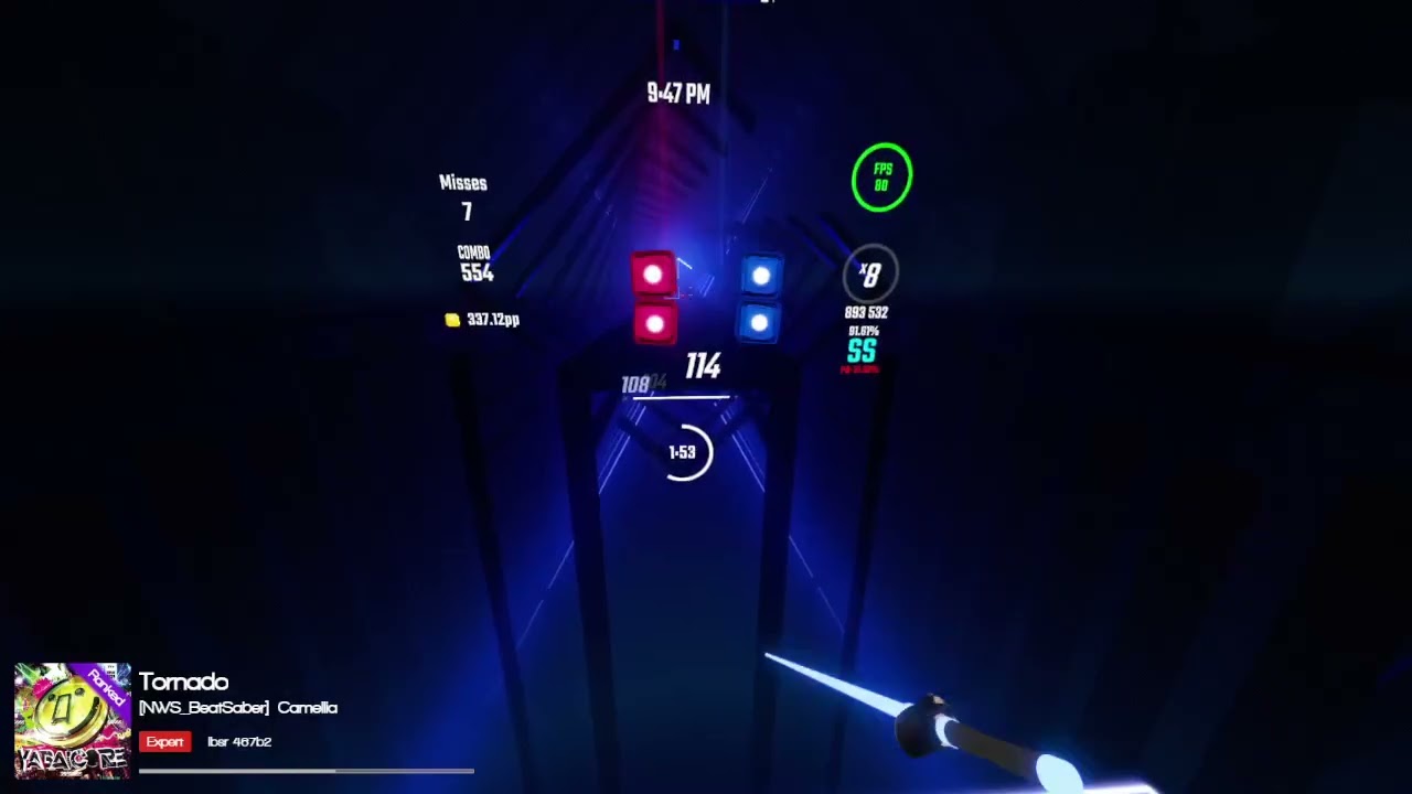 Tornado 9.27★ 92.13% 342pp | Beat Saber
