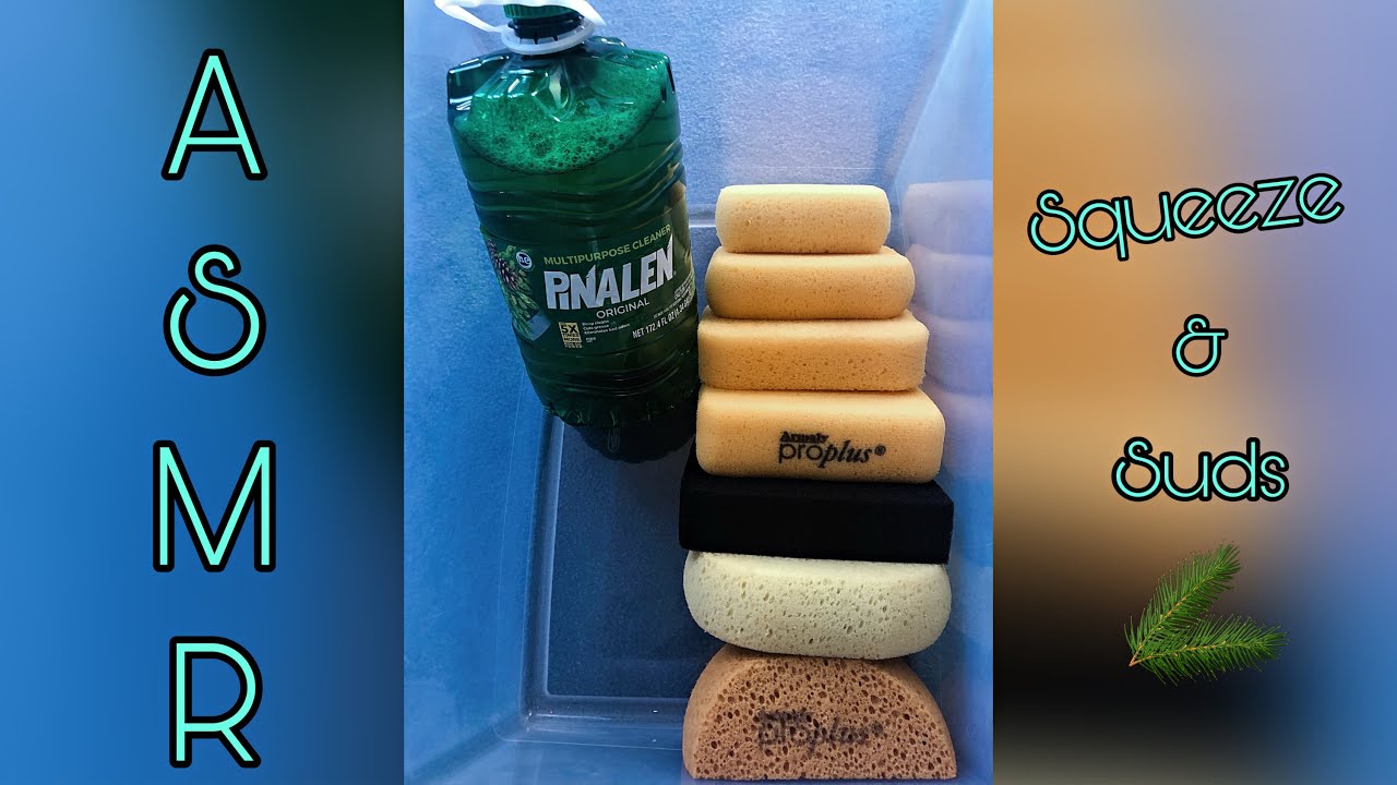 ASMR Pine Pinalen Sponge Squeeze & Suds|Oddy Satisfying|Sponge Rinsing|Mood|Sleep Aid