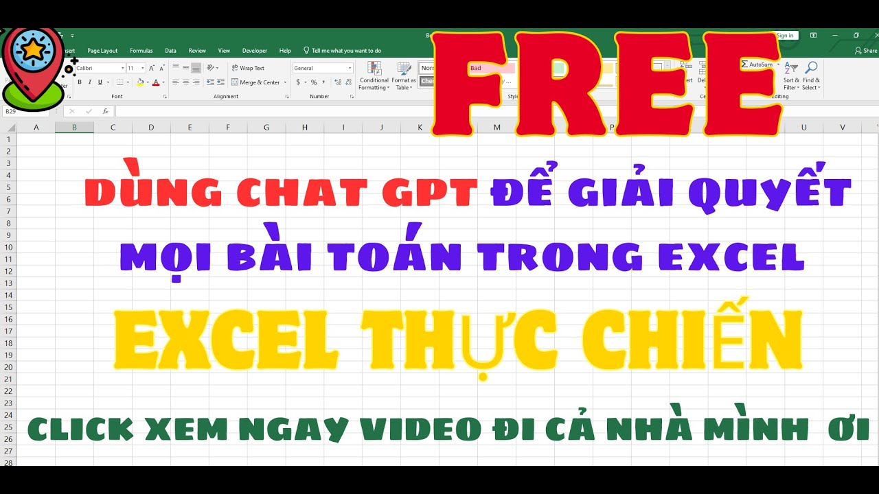 Excel cho người mới bắt đầu /Giải Bài Toán Excel Bằng Chat GPT / Không Cần Giỏi Excel