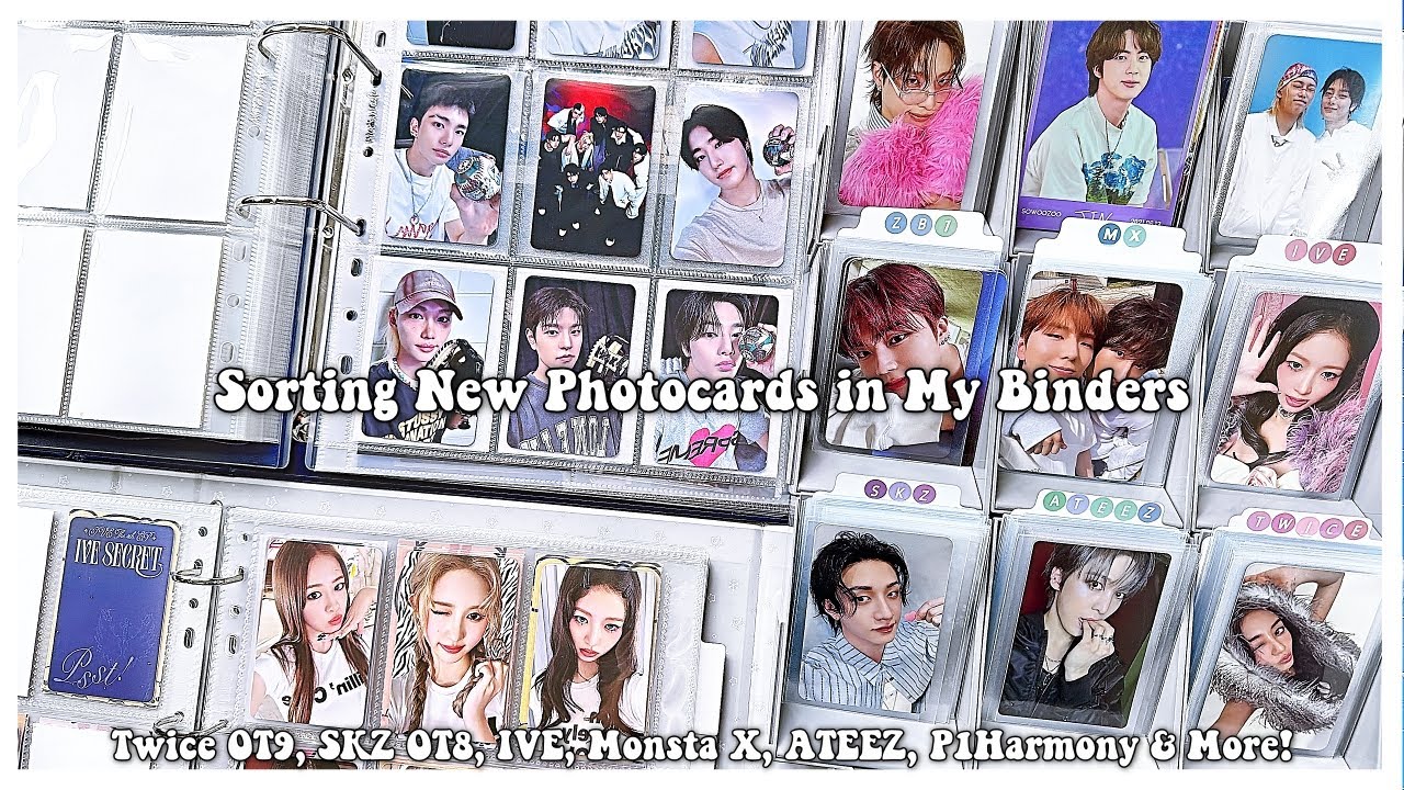 Sorting New Photocards in My Binders 102 ✰ Twice OT9, SKZ OT8, IVE, Monsta X, ATEEZ, P1H& More!