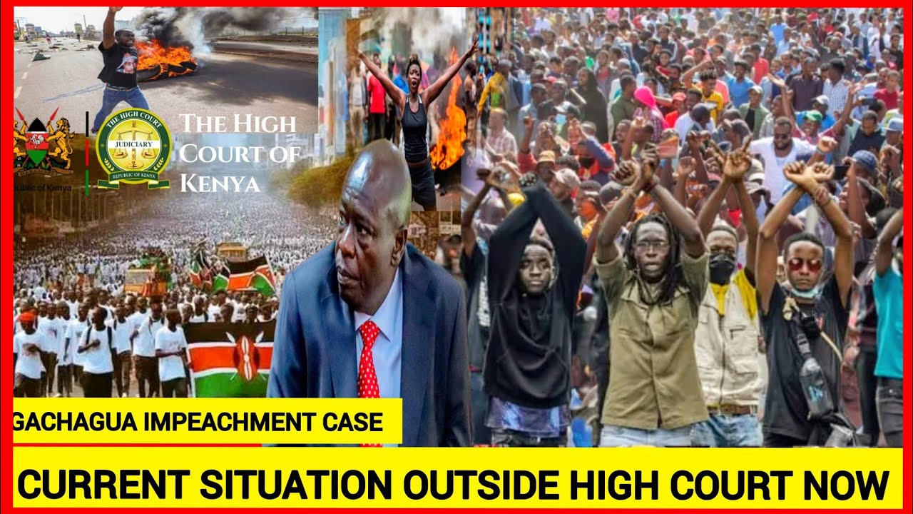 Total shutdown outside high court now! Gachagua supporters storms high court now, current situation