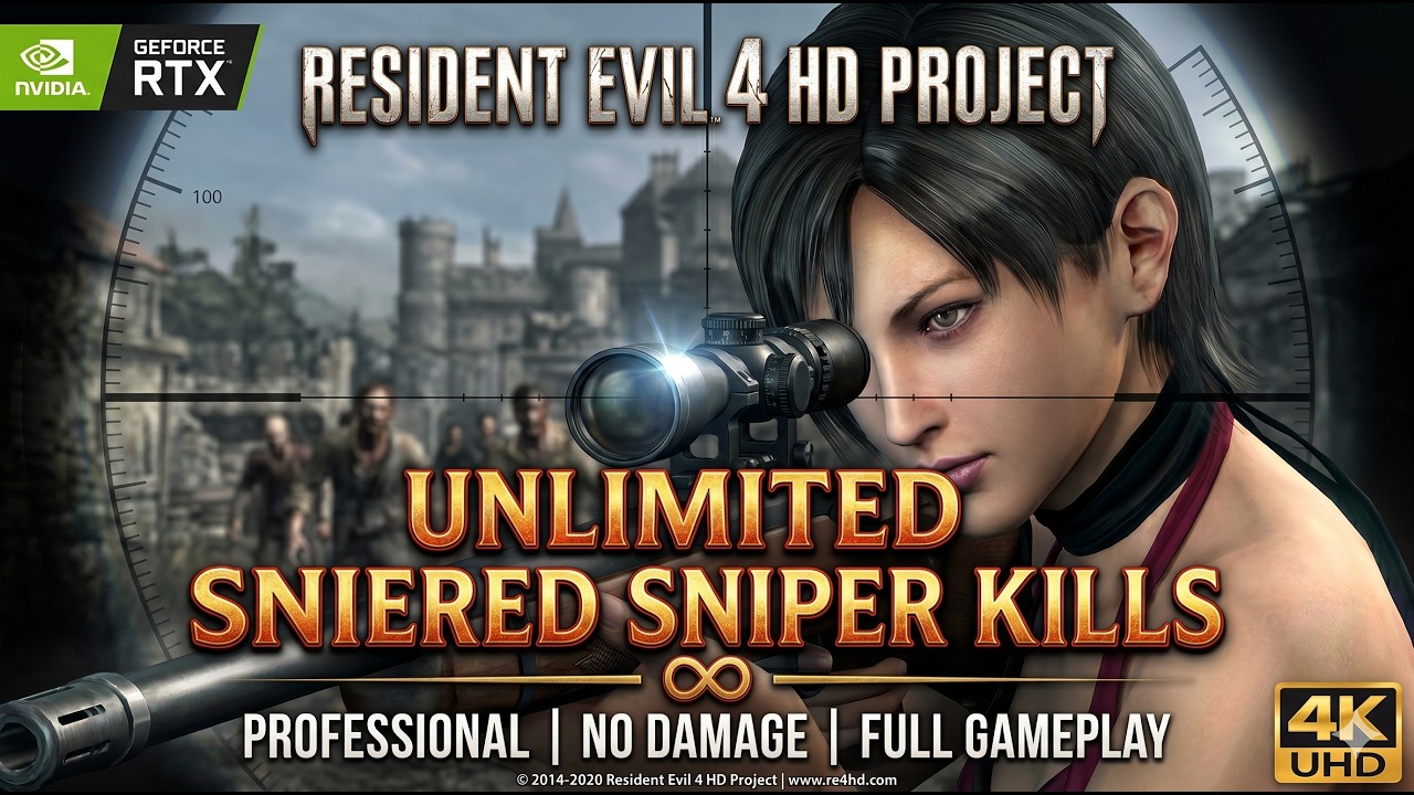 Resident Evil 4 HD project - Unlimited Sniper Kills Full gameplay - No Damage