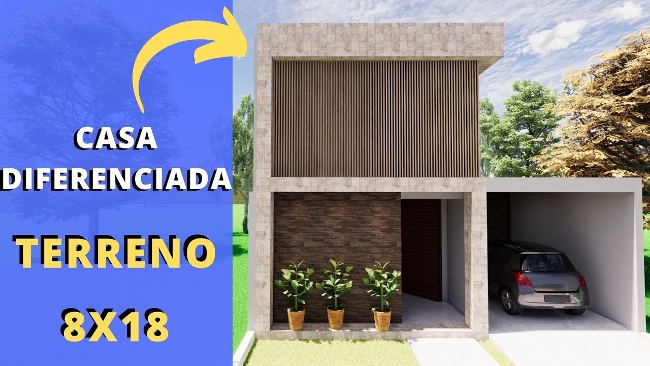 ✅PROJETO DE SOBRADO COM 3 QUARTOS PARA TERRENO 8x18