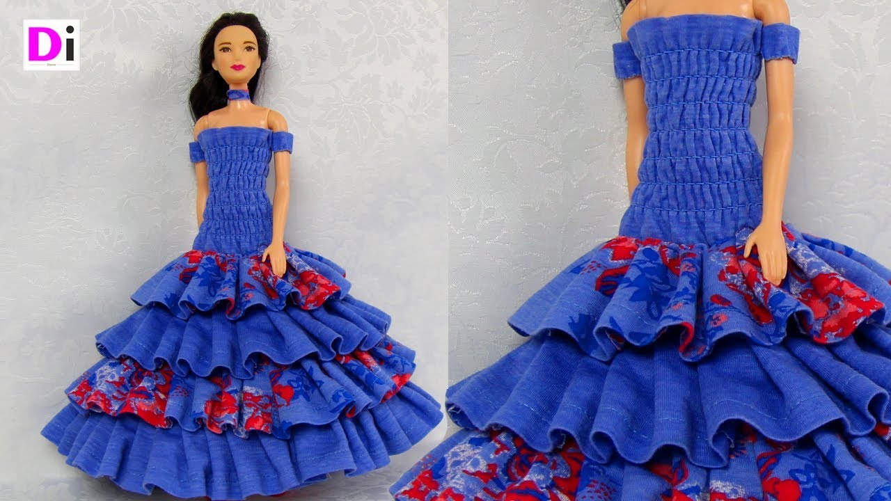 Шьем Летнее платье для куклы Барби. How to make dress for Barbie dolls
