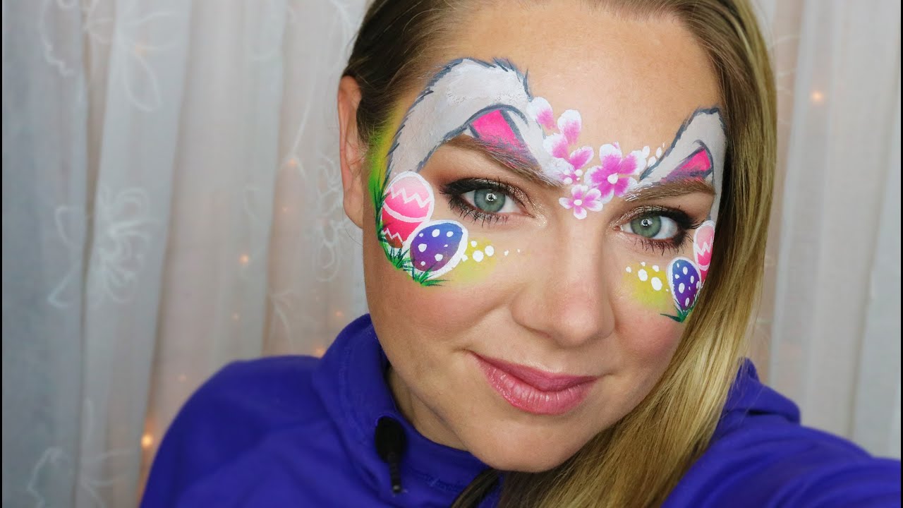 Easter Bunny and Eggs Face Painting Tutorial