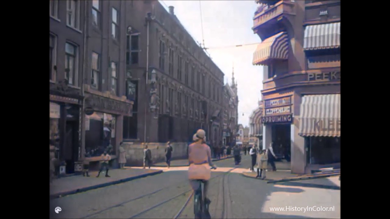 Stadsgezichten oud Nijmegen 1920, ingekleurde film met geluid. Colorized footage sound added.