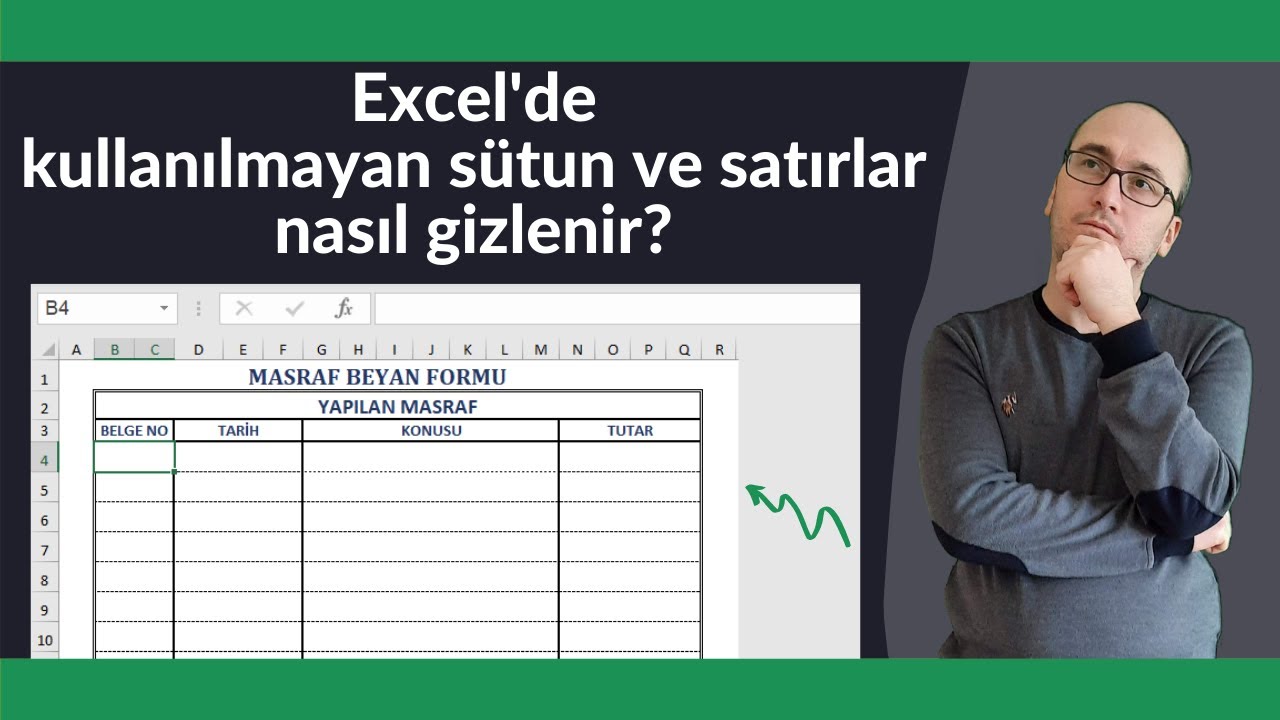 Excel’de Kullanılmayan Sütun ve Satırları Gizlemek