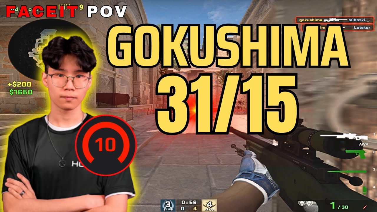gokushima 31/15 Faceit World top 23 | gokushima CSGO POV Faceit