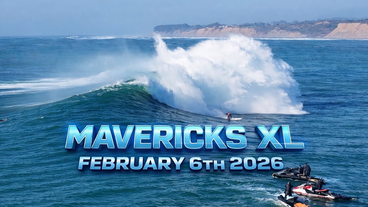 Mavericks Drone Surf Video 4k  Friday February 6th, 2026 (Every Wave)