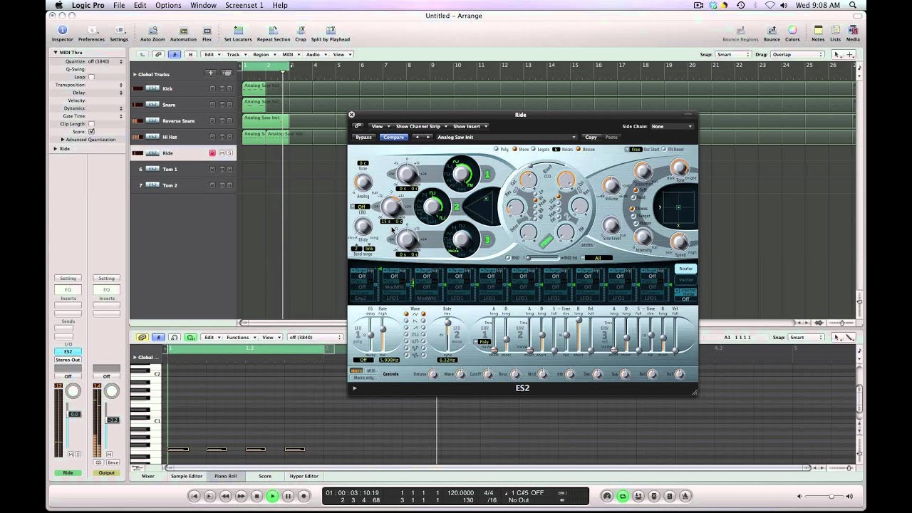 Making Drums with Logic's ES2 Synth