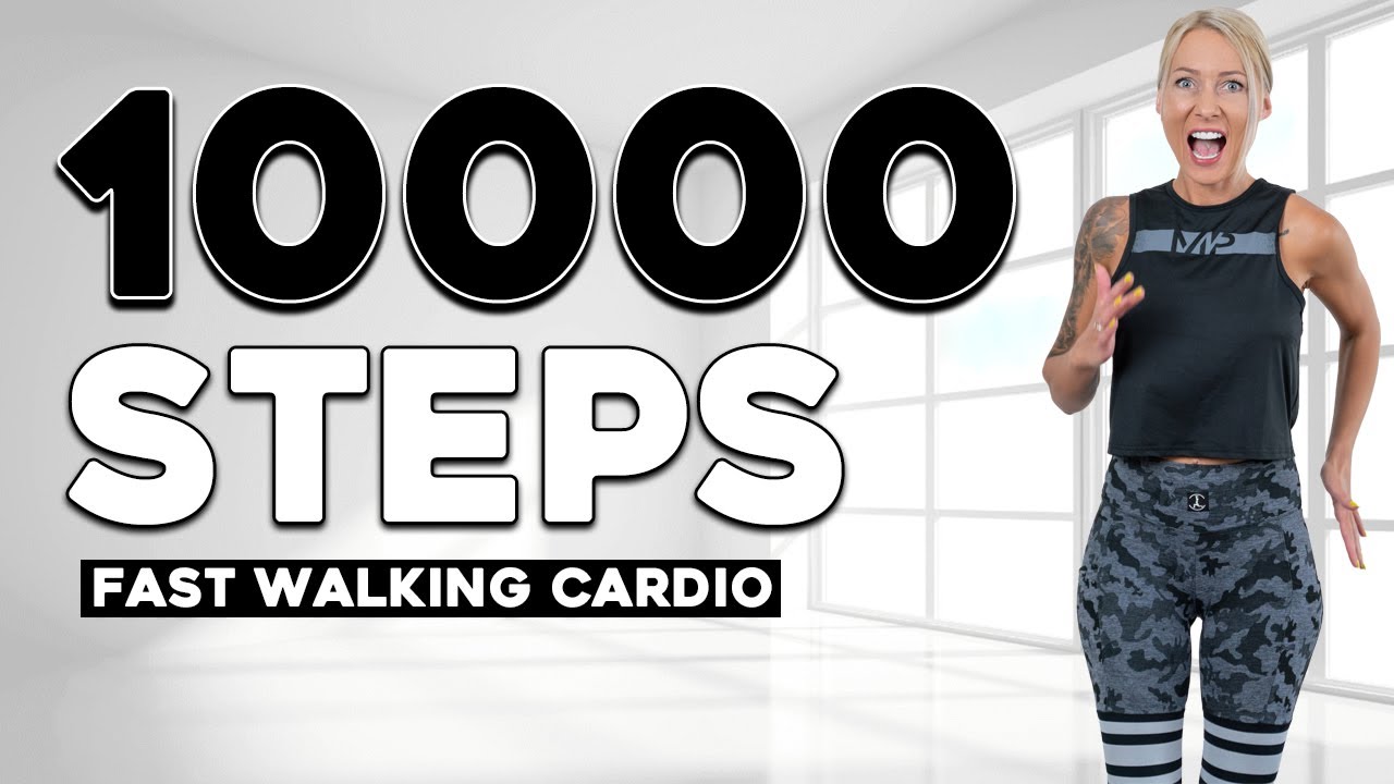10,000 STEPS WORKOUT Burn up to 1000 cal*   10k Step Cardio Workout Knee Friendly No Jumping