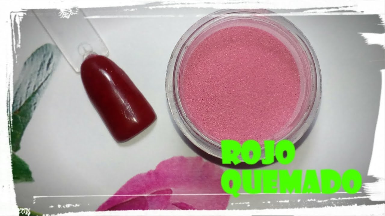 Como hacer acrilico rojo quemado ♥