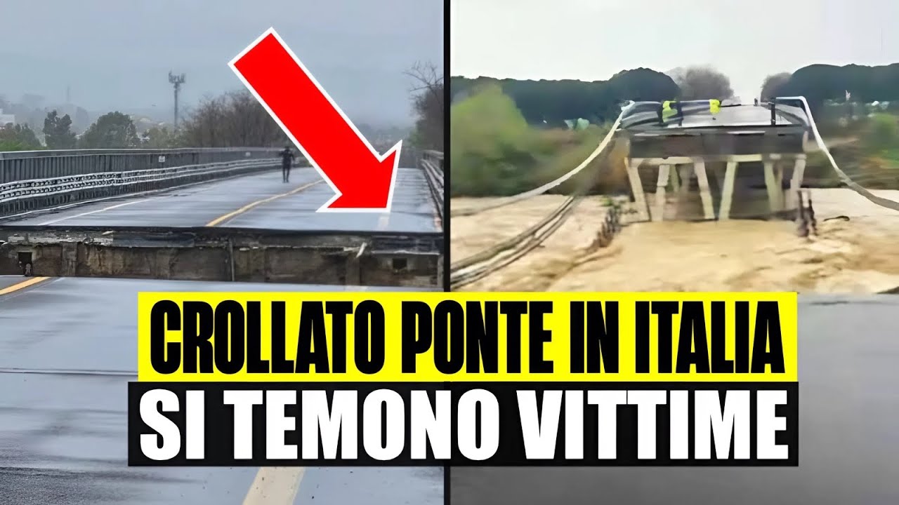 ULTIM'ORA &Egrave; CROLLATO UN PONTE IN ITALIA: UN'AUTO &Egrave; FINITA NEL FIUME. SOCCORSI SUL POSTO