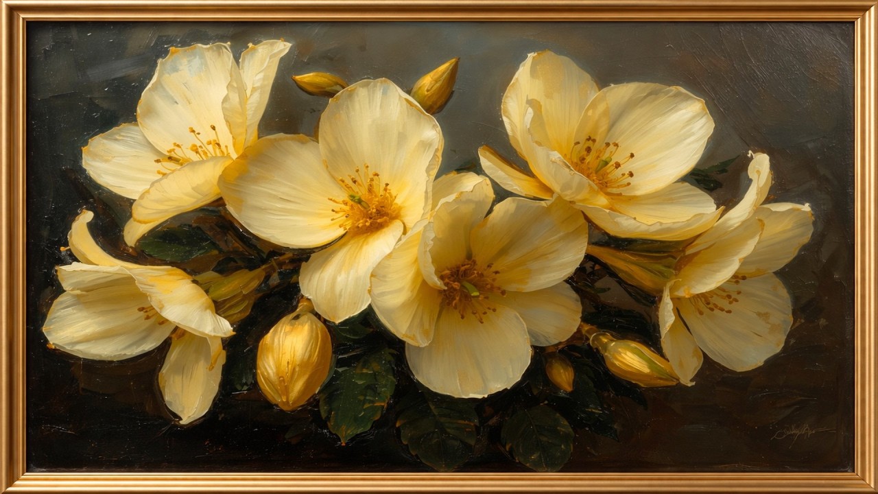 Soft Yellow Floral Elegance | Luxury Calm Art for Relaxation | Timeless Calm Gallery