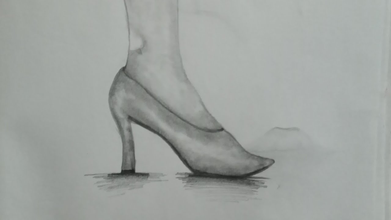 Elegant High Heel Shoe Pencil Sketch | Easy Shading Drawing
