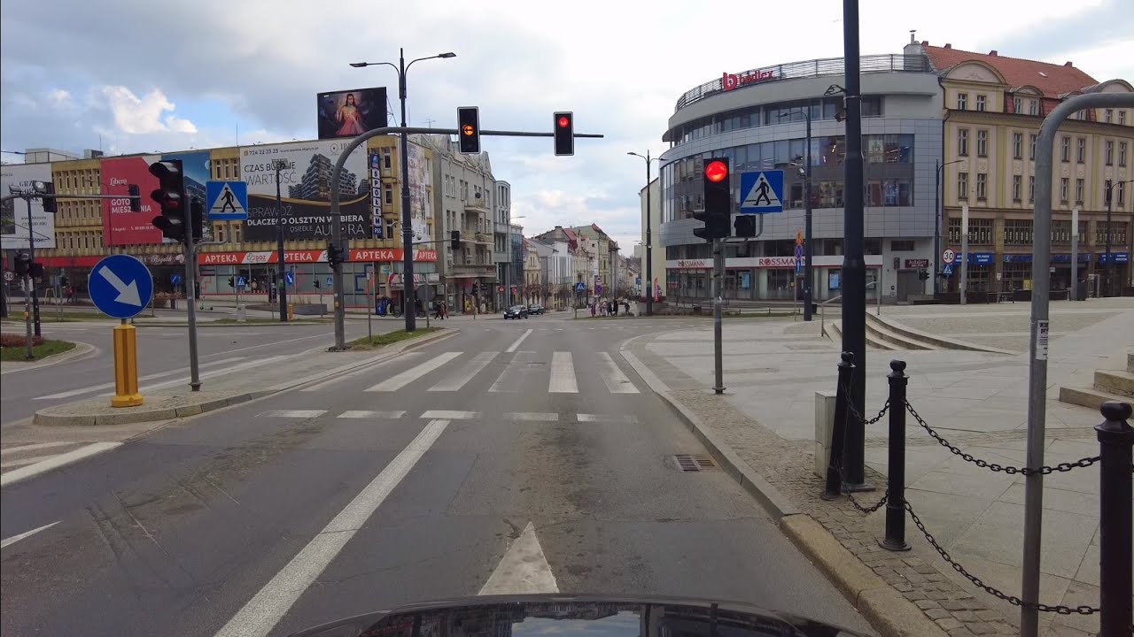 OLSZTYN 09.04.2023 - Jazda po mieście. 4K 60 Fps