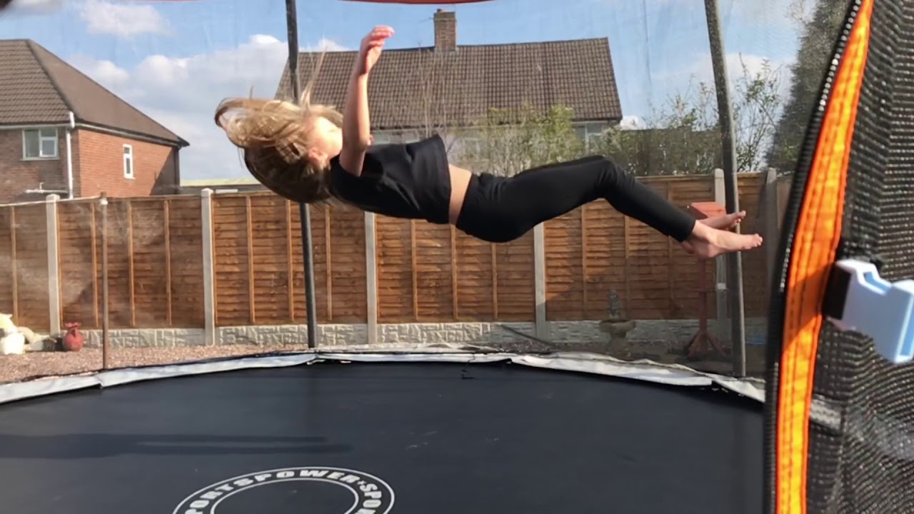 Gymnast on trampoline