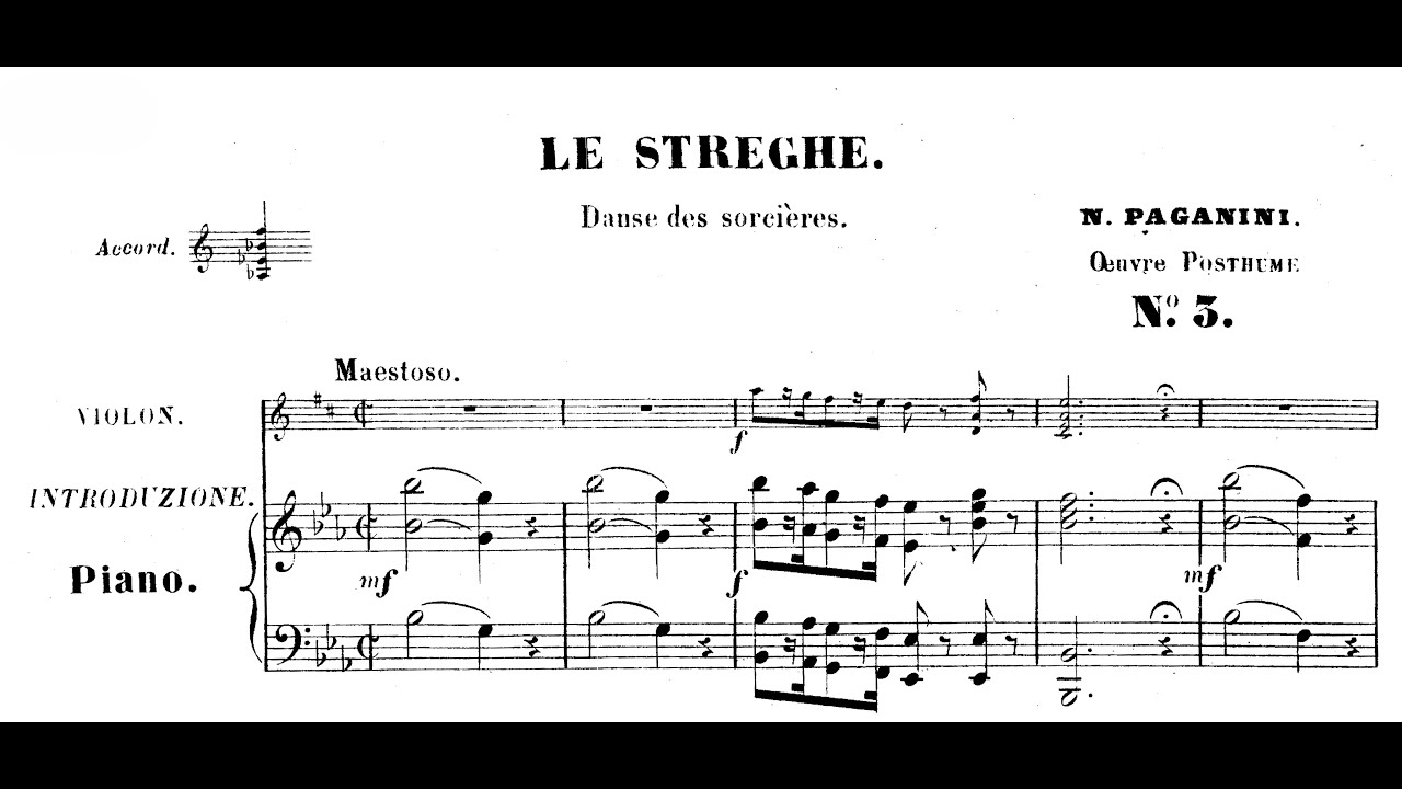 Camillo Sivori (Paganini's only student) plays his teacher's Le Streghe