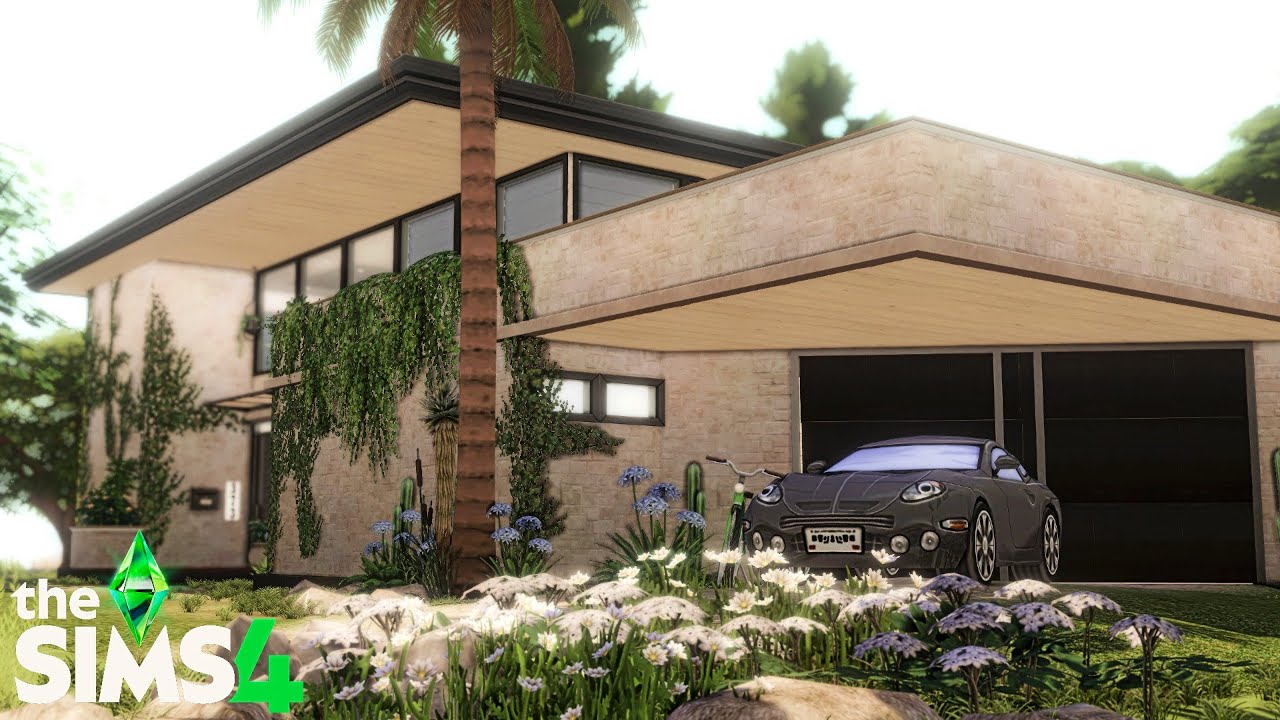 WINDENBURG MID CENTURY HOME - The Sims 4 (Refined Living Room Kit) NO CC SPEED BUILD