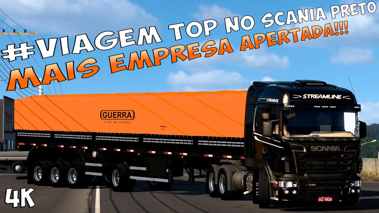 ETS2 viagem top até a cidade de indiara na scania r440 preta imagem em #4k #gamers #gameplay #ets2