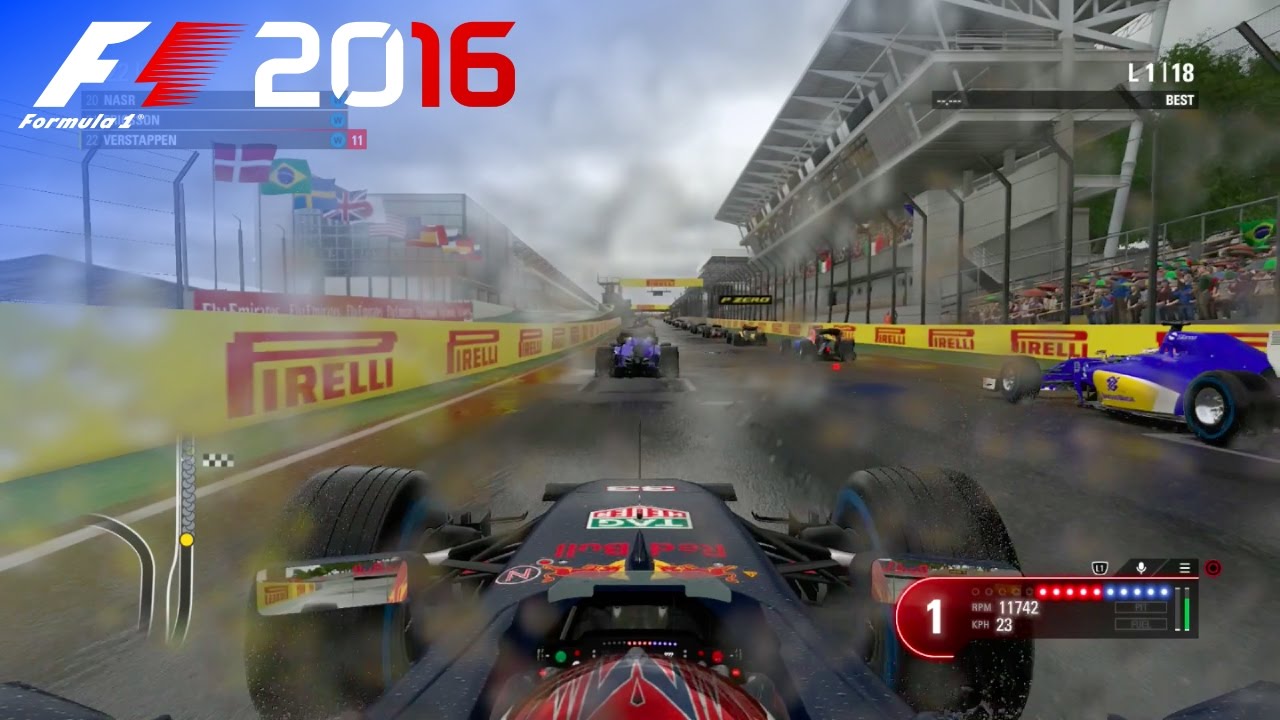 F1 2016 - 25% Rain Race at Autódromo José Carlos Pace, Brazil in Verstappen's Red Bull