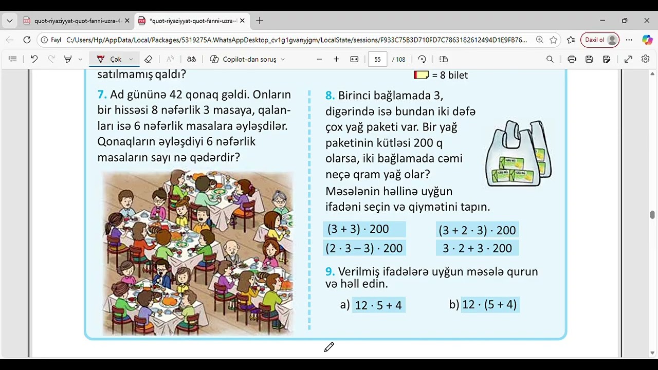 4 cü sinif 1-ci hissə
