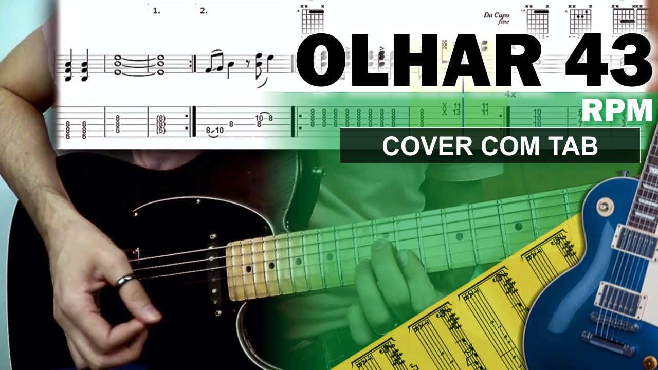 Olhar 43 | Guitarra Cover Tab | Solo Original | Backing Track com Vocal 🎸 RPM