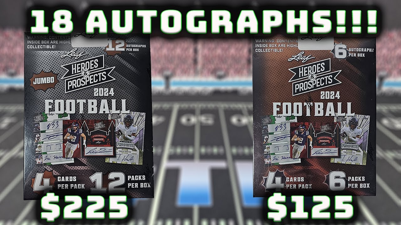 18 AUTOS For $350!!! 2024 Leaf Heroes & Prospects Football JUMBO & HOBBY Review!