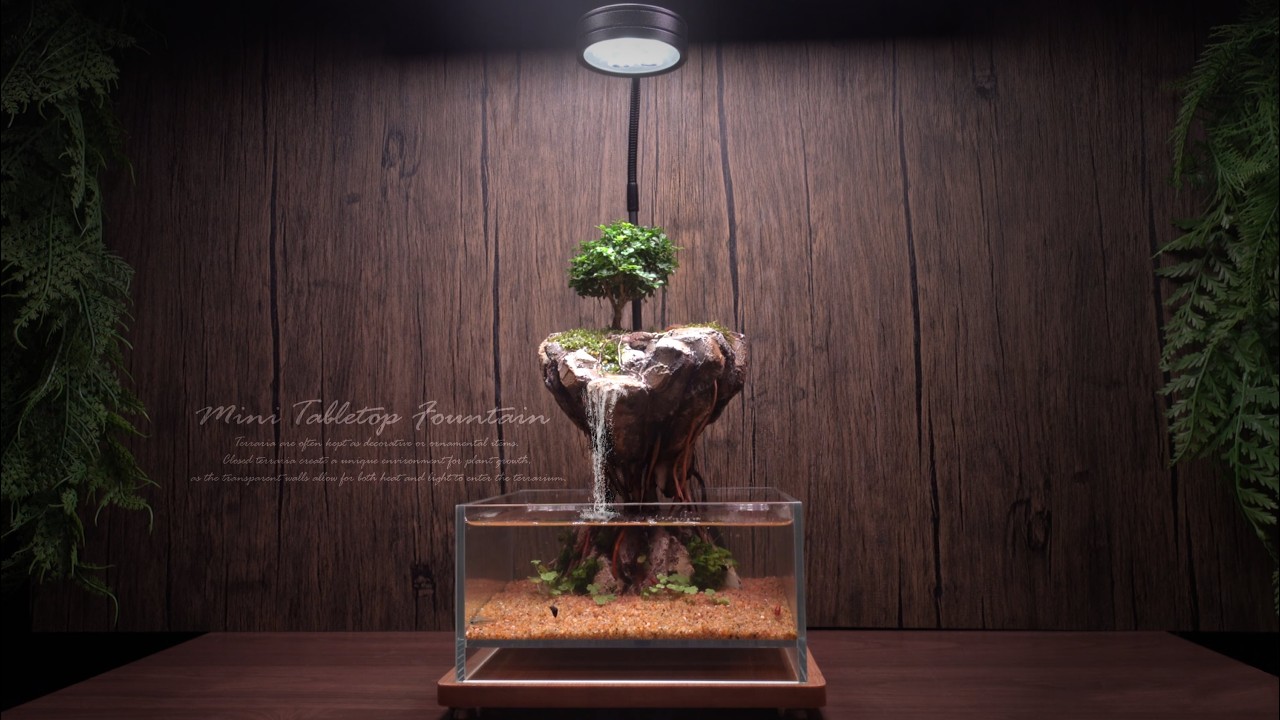 How to Make a Castle in the Sky Tabletop Aquarium with a Waterfall | Step by Step
